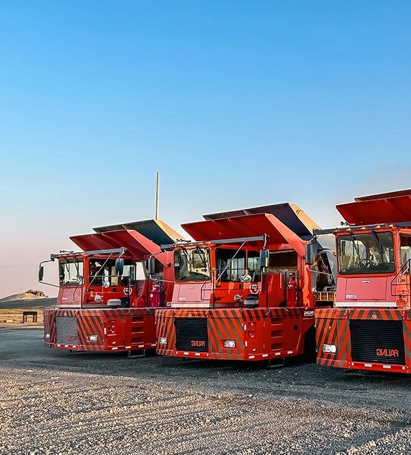 Steel coils on a transporter