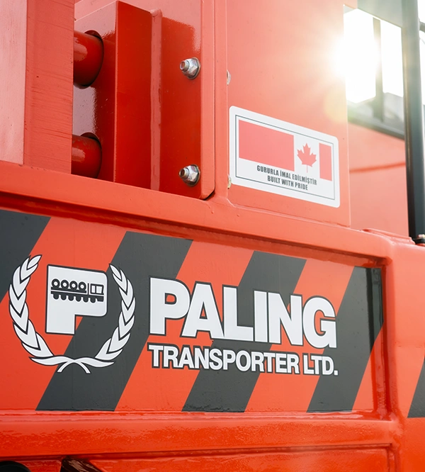 Steel coils on a transporter